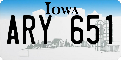 IA license plate ARY651