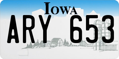 IA license plate ARY653