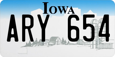 IA license plate ARY654