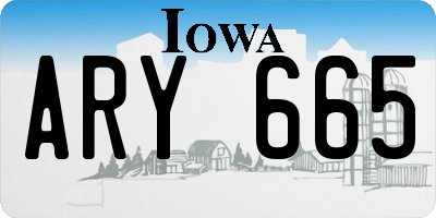 IA license plate ARY665