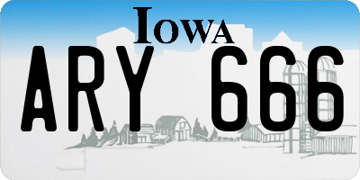 IA license plate ARY666