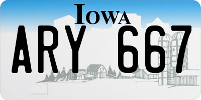 IA license plate ARY667