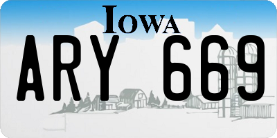 IA license plate ARY669