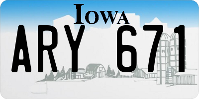 IA license plate ARY671