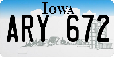 IA license plate ARY672