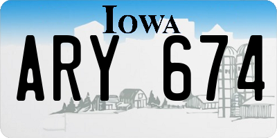 IA license plate ARY674