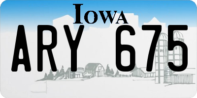 IA license plate ARY675