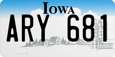 IA license plate ARY681
