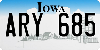 IA license plate ARY685