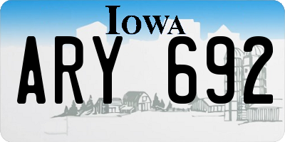 IA license plate ARY692