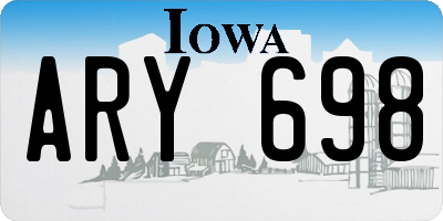IA license plate ARY698
