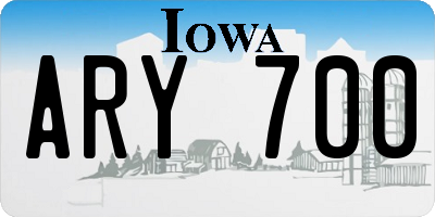 IA license plate ARY700