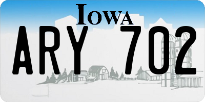 IA license plate ARY702
