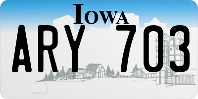 IA license plate ARY703