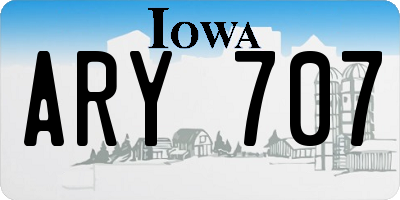 IA license plate ARY707