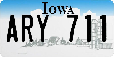 IA license plate ARY711