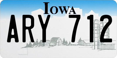 IA license plate ARY712