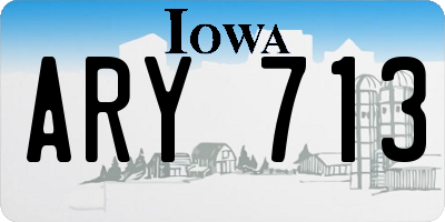 IA license plate ARY713