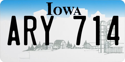 IA license plate ARY714