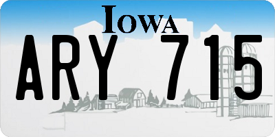 IA license plate ARY715