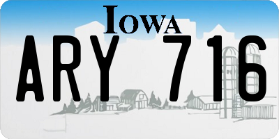 IA license plate ARY716