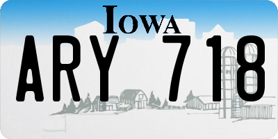 IA license plate ARY718