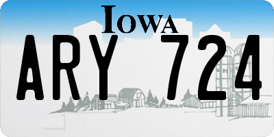 IA license plate ARY724