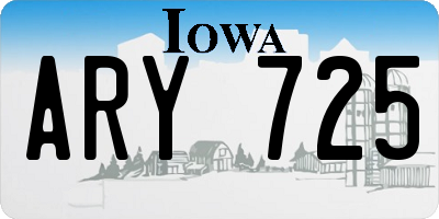 IA license plate ARY725