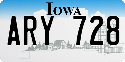IA license plate ARY728
