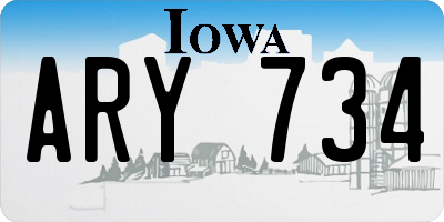IA license plate ARY734