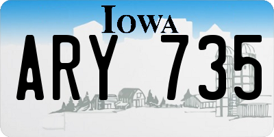 IA license plate ARY735