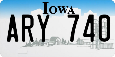 IA license plate ARY740