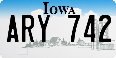 IA license plate ARY742