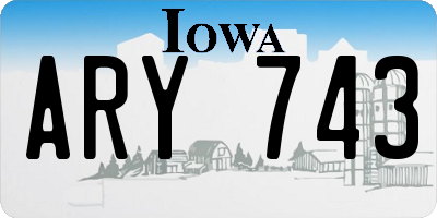 IA license plate ARY743