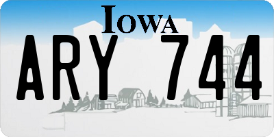IA license plate ARY744
