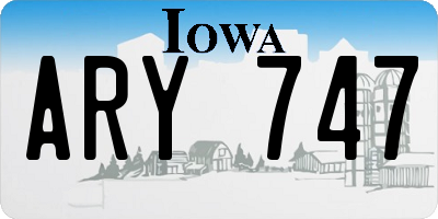 IA license plate ARY747