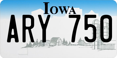 IA license plate ARY750