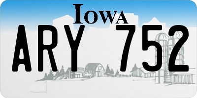 IA license plate ARY752