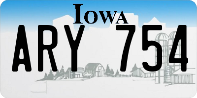 IA license plate ARY754