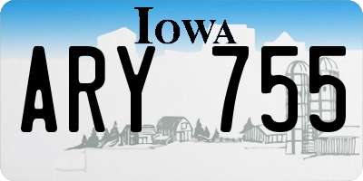 IA license plate ARY755