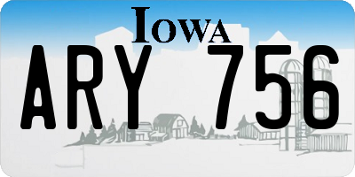 IA license plate ARY756