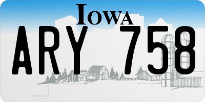 IA license plate ARY758