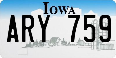IA license plate ARY759