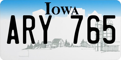 IA license plate ARY765