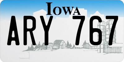 IA license plate ARY767
