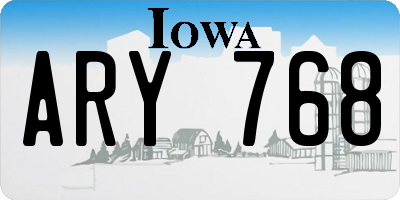 IA license plate ARY768