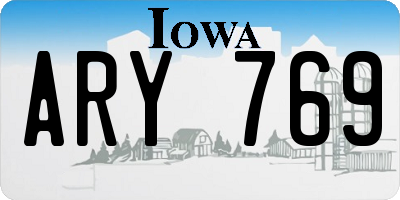 IA license plate ARY769