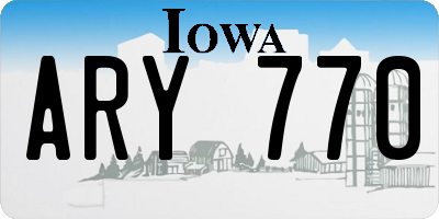 IA license plate ARY770