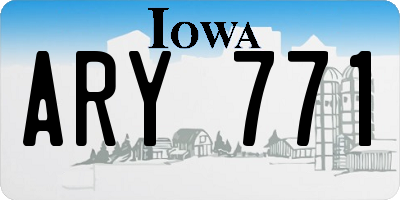 IA license plate ARY771