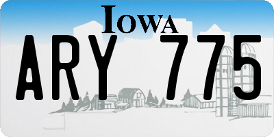 IA license plate ARY775